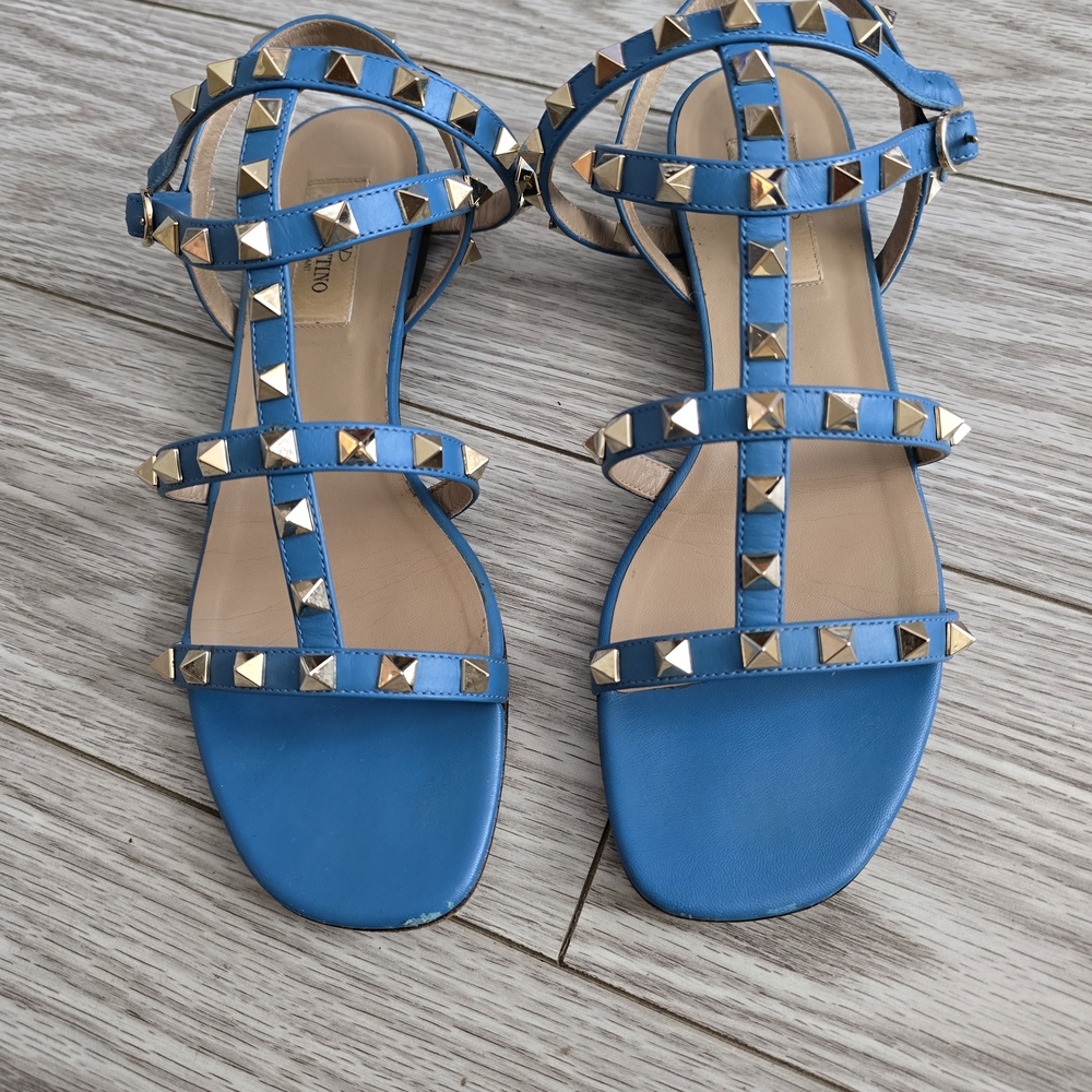 Valentino Blue Studded Women's Sandals